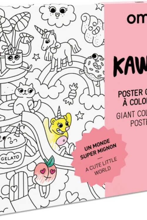 Poster géant à colorier Kawaii