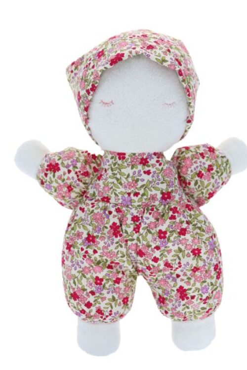 Doudou lutin imprimé fleuri – Fleurette rose